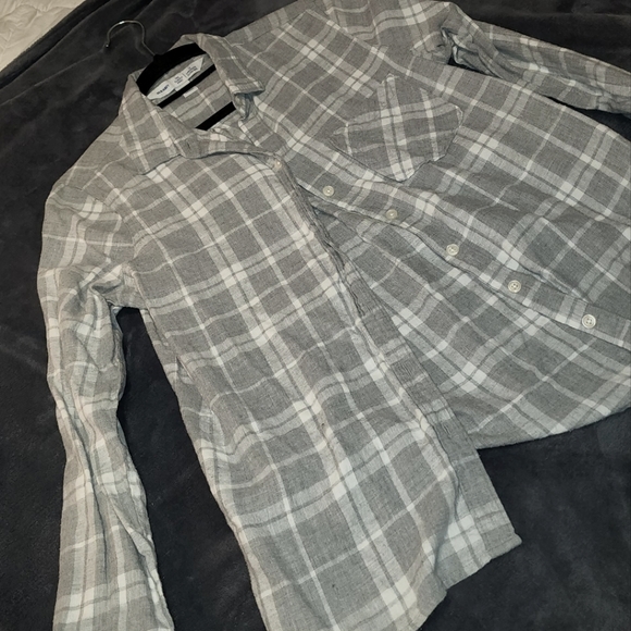 ** DONATED ** Grey Flannel/ Plaid - Picture 1 of 3
